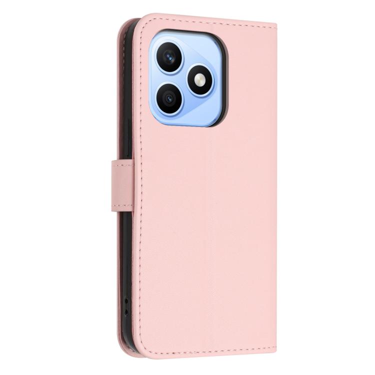 For Honor X8d 4G Global Glitter Butterfly Zipper Vegan Leather Phone Case with Wrist Strap