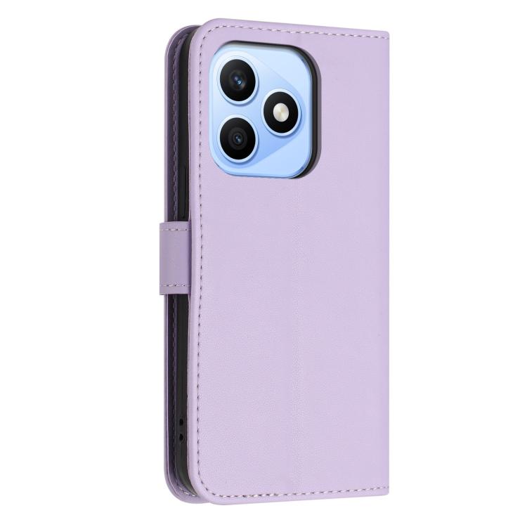 For Honor X8d 4G Global Glitter Butterfly Zipper Vegan Leather Phone Case with Wrist Strap