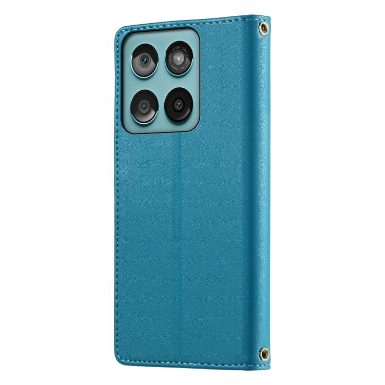 For Motorola Edge 60 Fusion Cute Cats Magnetic Closure Vegan Leather Phone Case with Strap