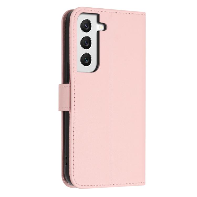 For Galaxy S22+ 5G Glitter Butterfly Zipper Vegan Leather Phone Case with Wrist Strap