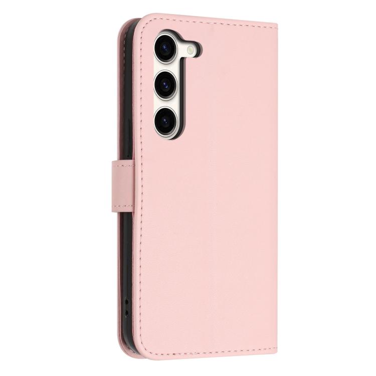 For Galaxy S23 5G Glitter Butterfly Zipper Vegan Leather Phone Case with Wrist Strap