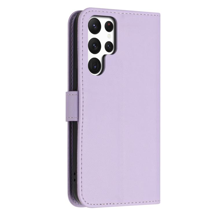 For Galaxy S23 Ultra 5G Glitter Butterfly Zipper Vegan Leather Phone Case with Wrist Strap