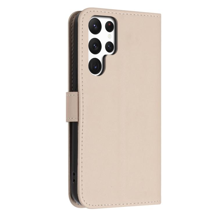 For Galaxy S23 Ultra 5G Glitter Butterfly Zipper Vegan Leather Phone Case with Wrist Strap