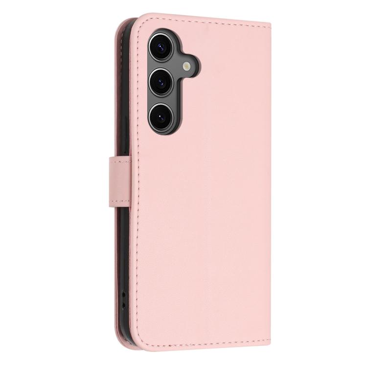 For Galaxy S25 5G / S24 5G Glitter Butterfly Zipper Vegan Leather Phone Case with Wrist Strap