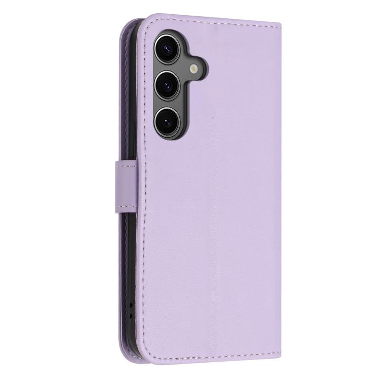 For Galaxy S25 5G / S24 5G Glitter Butterfly Zipper Vegan Leather Phone Case with Wrist Strap