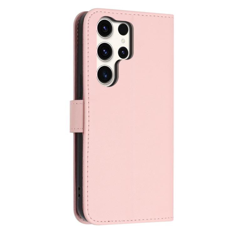 For Galaxy S25 Ultra 5G Glitter Butterfly Zipper Vegan Leather Phone Case with Wrist Strap