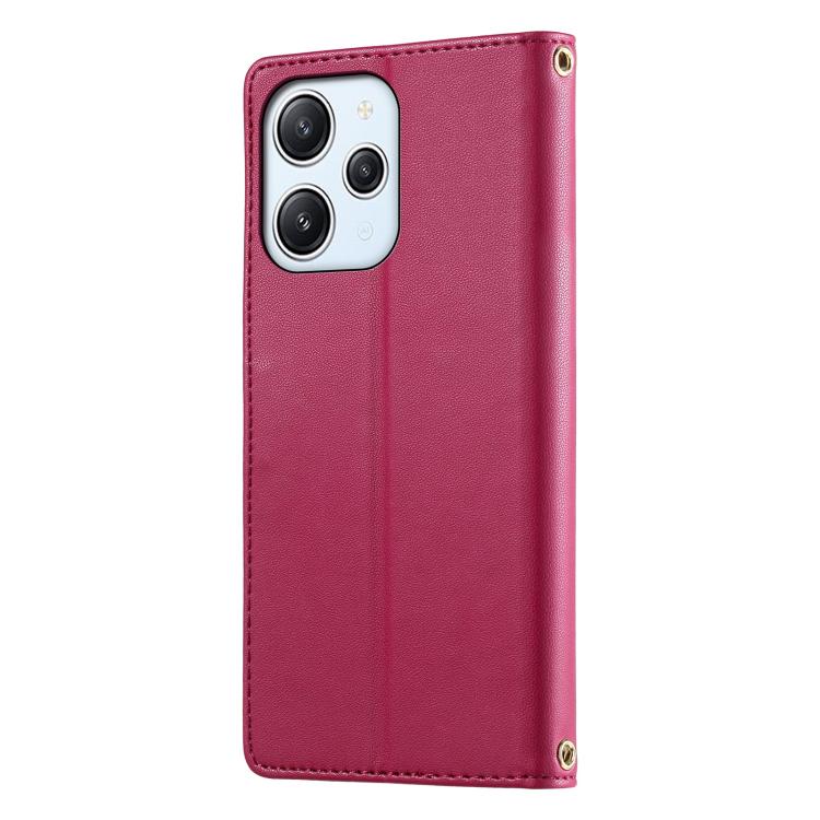 For Redmi 12 / Note 12R / Poco M6 Pro 5G Cute Cats Magnetic Closure Vegan Leather Phone Case with Strap