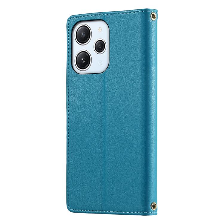 For Redmi 12 / Note 12R / Poco M6 Pro 5G Cute Cats Magnetic Closure Vegan Leather Phone Case with Strap