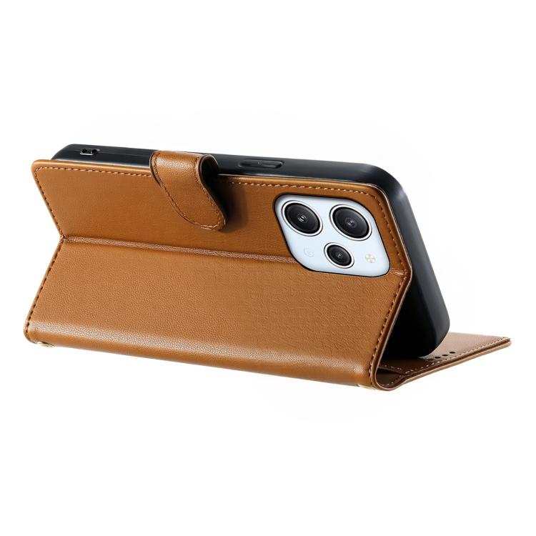For Redmi 12 / Note 12R / Poco M6 Pro 5G Cute Cats Magnetic Closure Vegan Leather Phone Case with Strap
