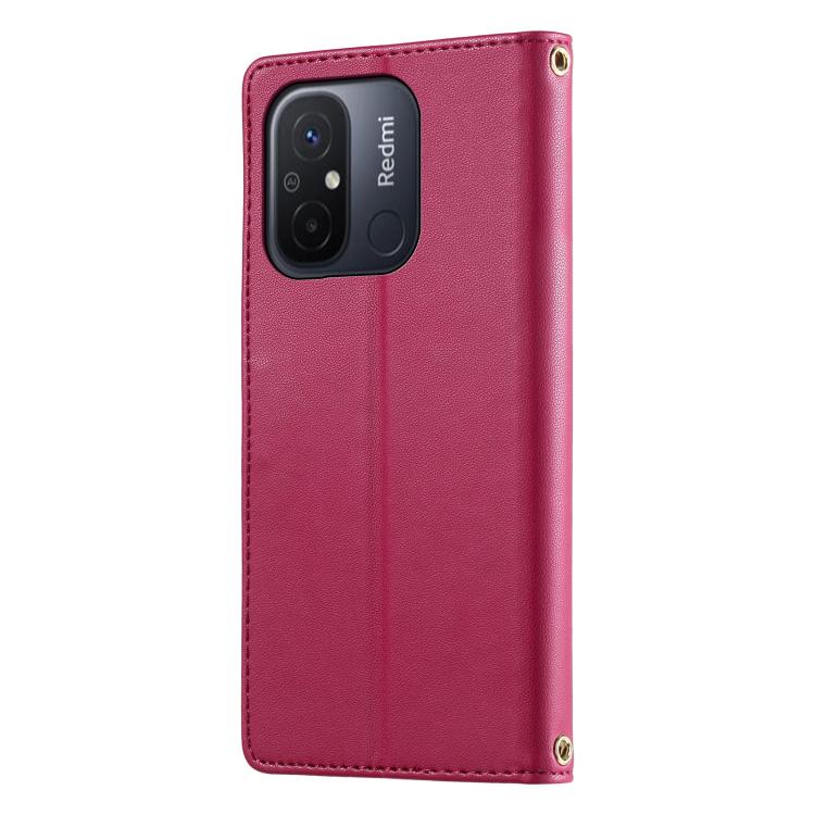For Redmi 12C / 11A / Poco C55 Cute Cats Magnetic Closure Vegan Leather Phone Case with Strap