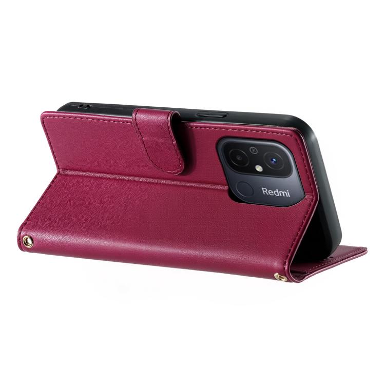 For Redmi 12C / 11A / Poco C55 Cute Cats Magnetic Closure Vegan Leather Phone Case with Strap