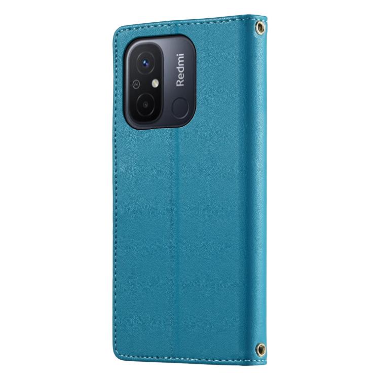 For Redmi 12C / 11A / Poco C55 Cute Cats Magnetic Closure Vegan Leather Phone Case with Strap