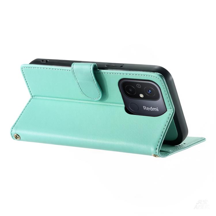 For Redmi 12C / 11A / Poco C55 Cute Cats Magnetic Closure Vegan Leather Phone Case with Strap