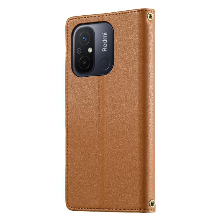 For Redmi 12C / 11A / Poco C55 Cute Cats Magnetic Closure Vegan Leather Phone Case with Strap