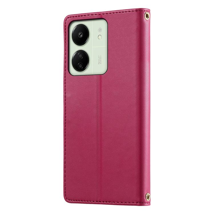For Redmi 13C / Redmi 13R / Poco M6 5G Cute Cats Magnetic Closure Vegan Leather Phone Case with Strap