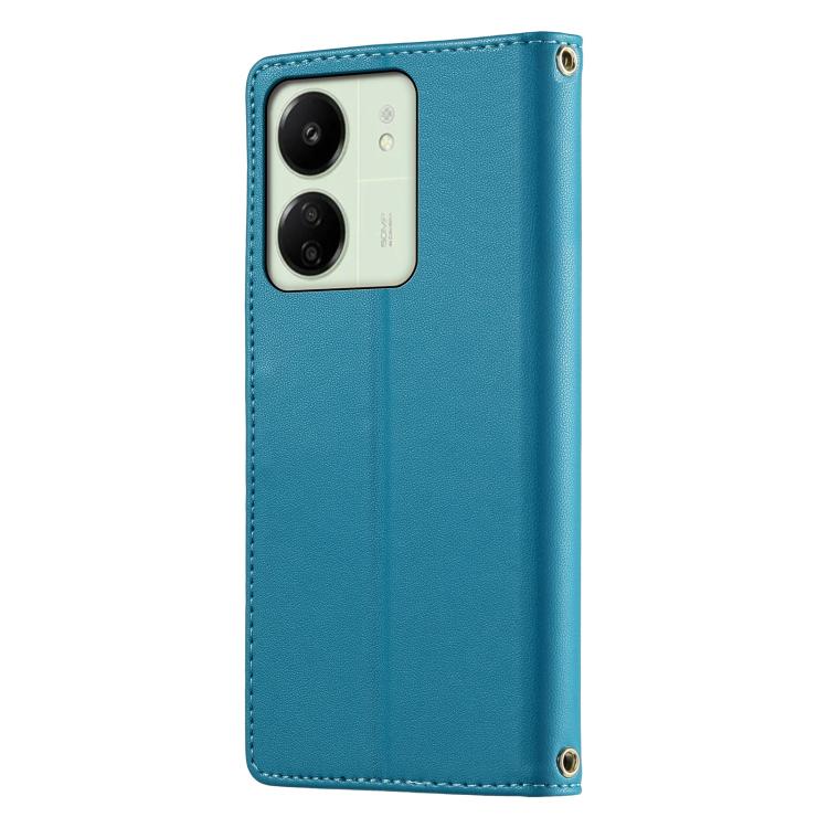 For Redmi 13C / Redmi 13R / Poco M6 5G Cute Cats Magnetic Closure Vegan Leather Phone Case with Strap