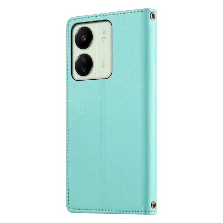 For Redmi 13C / Redmi 13R / Poco M6 5G Cute Cats Magnetic Closure Vegan Leather Phone Case with Strap