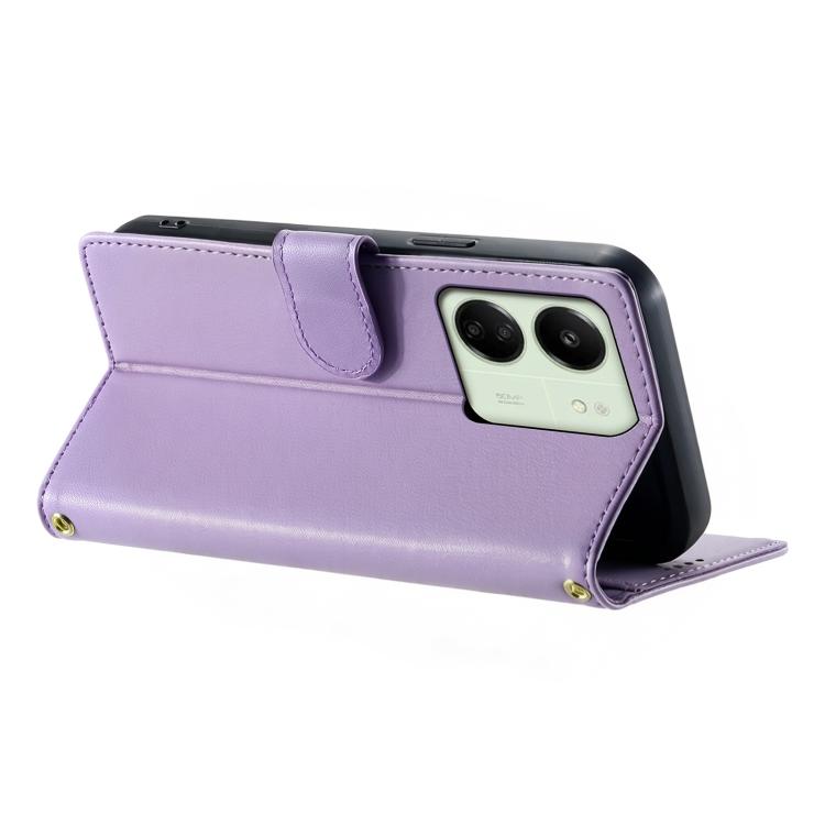 For Redmi 13C / Redmi 13R / Poco M6 5G Cute Cats Magnetic Closure Vegan Leather Phone Case with Strap