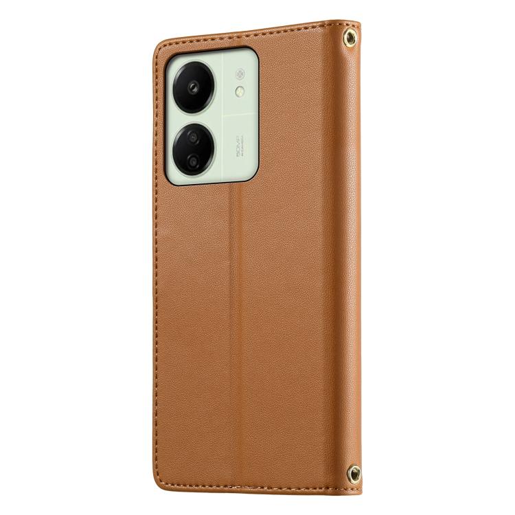 For Redmi 13C / Redmi 13R / Poco M6 5G Cute Cats Magnetic Closure Vegan Leather Phone Case with Strap