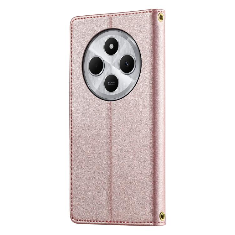For Redmi 14C 4G / 14R / A4 5G Cute Cats Magnetic Closure Vegan Leather Phone Case with Strap
