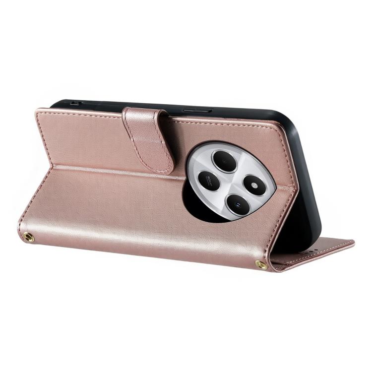 For Redmi 14C 4G / 14R / A4 5G Cute Cats Magnetic Closure Vegan Leather Phone Case with Strap
