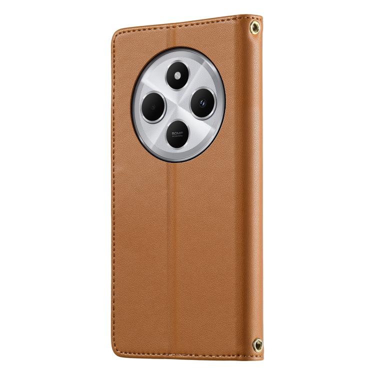 For Redmi 14C 4G / 14R / A4 5G Cute Cats Magnetic Closure Vegan Leather Phone Case with Strap