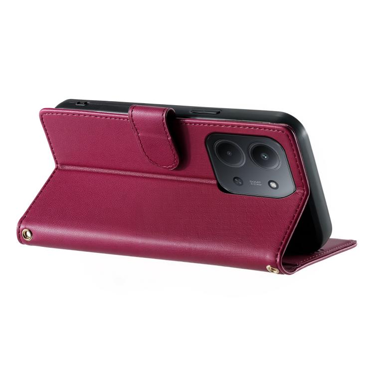 For Redmi 15C 5G / 4G EU 173mm Cute Cats Magnetic Closure Vegan Leather Phone Case with Strap