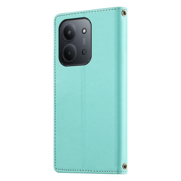 For Redmi 15C 5G / 4G EU 173mm Cute Cats Magnetic Closure Vegan Leather Phone Case with Strap