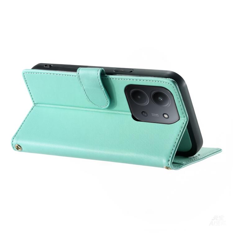 For Redmi 15C 5G / 4G EU 173mm Cute Cats Magnetic Closure Vegan Leather Phone Case with Strap