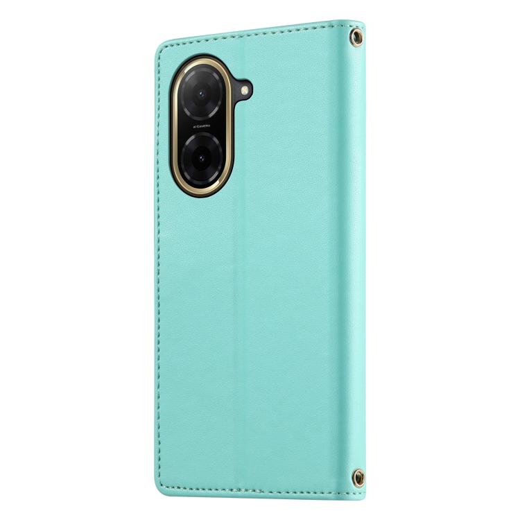 For Redmi A5 4G 171.7mm / Poco C71 Cute Cats Magnetic Closure Vegan Leather Phone Case with Strap