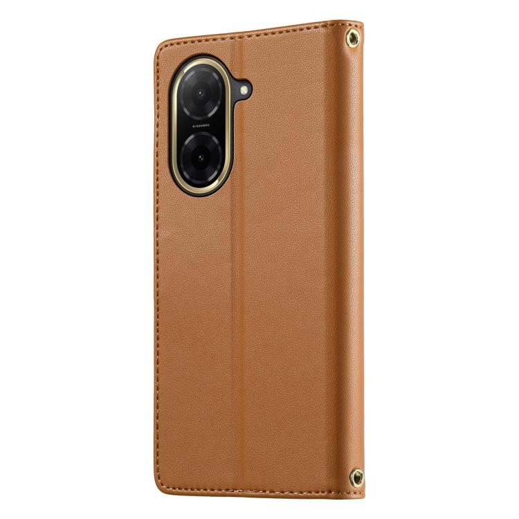 For Redmi A5 4G 171.7mm / Poco C71 Cute Cats Magnetic Closure Vegan Leather Phone Case with Strap