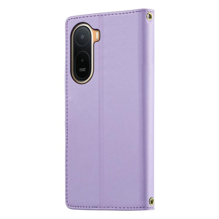 For Redmi A7 Pro 171mm / Poco C85x 5G Cute Cats Magnetic Closure Vegan Leather Phone Case with Strap