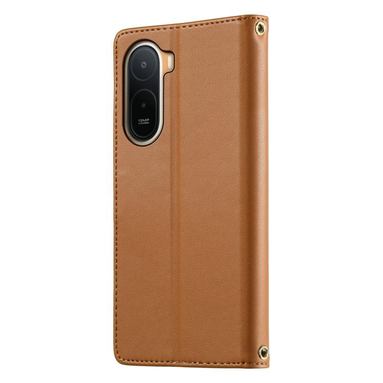 For Redmi A7 Pro 171mm / Poco C85x 5G Cute Cats Magnetic Closure Vegan Leather Phone Case with Strap
