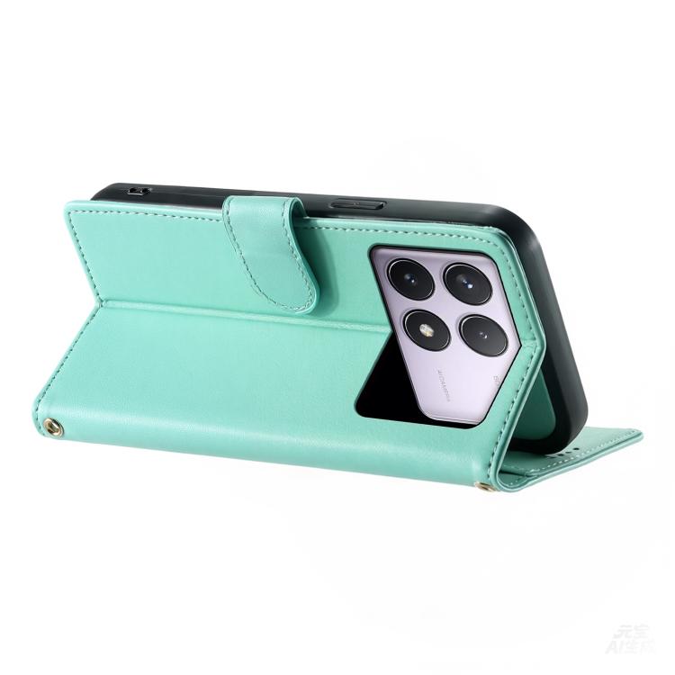 For Redmi K70 / K70 Pro / Poco F6 Pro Cute Cats Magnetic Closure Vegan Leather Phone Case with Strap