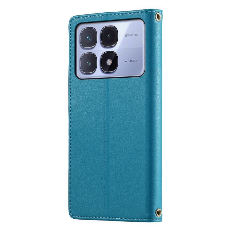 For Redmi K70 Ultra Cute Cats Magnetic Closure Vegan Leather Phone Case with Strap