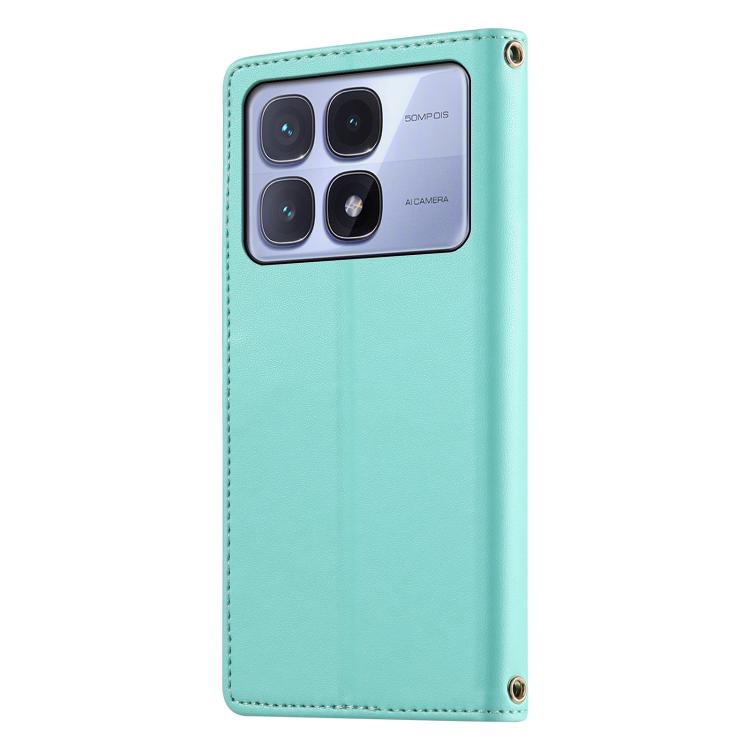 For Redmi K70 Ultra Cute Cats Magnetic Closure Vegan Leather Phone Case with Strap