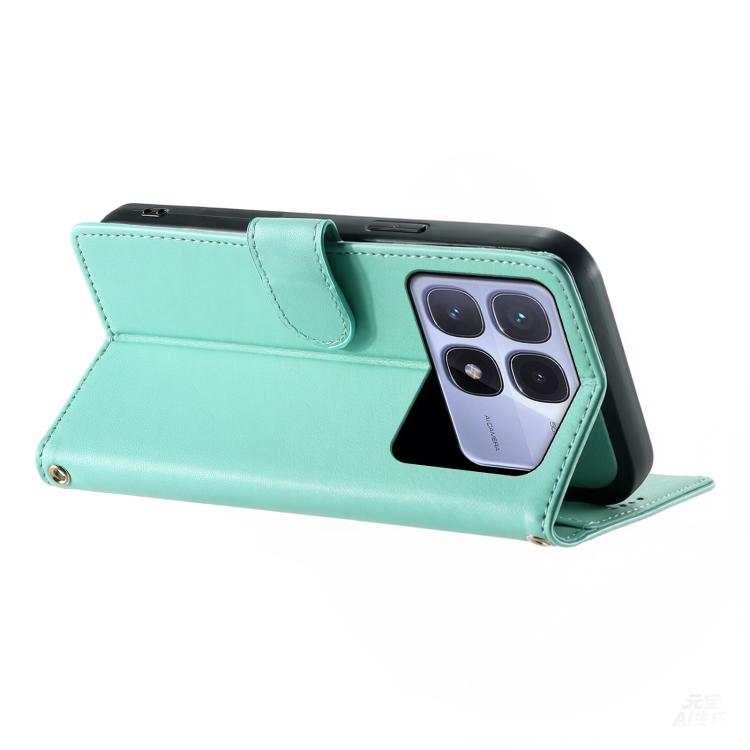For Redmi K70 Ultra Cute Cats Magnetic Closure Vegan Leather Phone Case with Strap