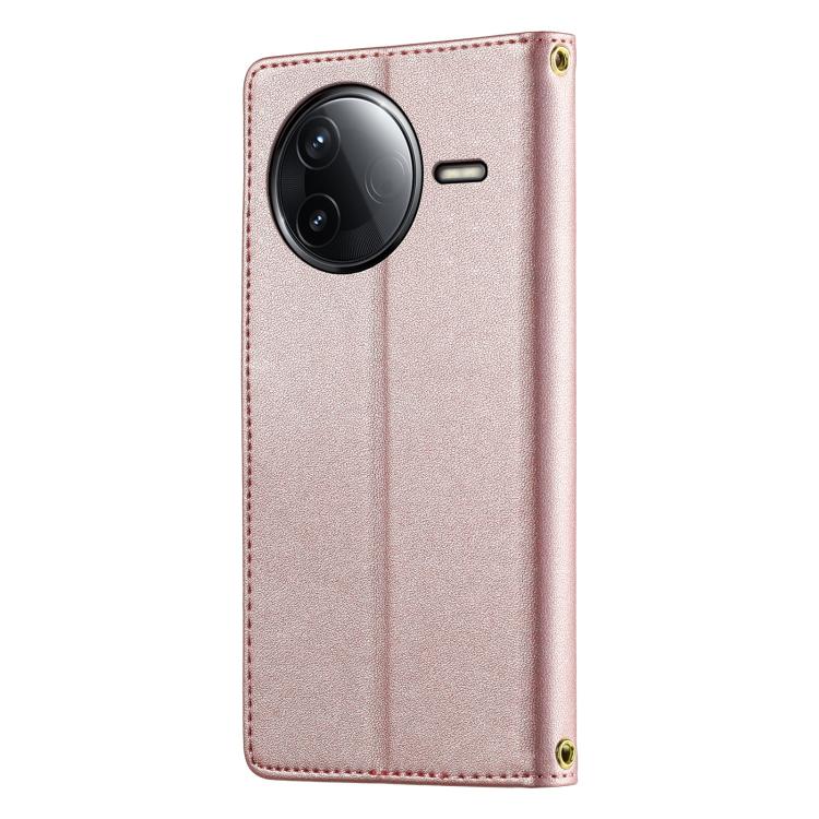For Redmi K80 / K80 Pro / Poco F7 Pro Cute Cats Magnetic Closure Vegan Leather Phone Case with Strap