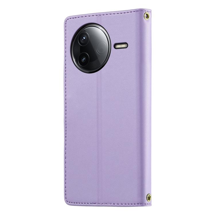 For Redmi K80 / K80 Pro / Poco F7 Pro Cute Cats Magnetic Closure Vegan Leather Phone Case with Strap