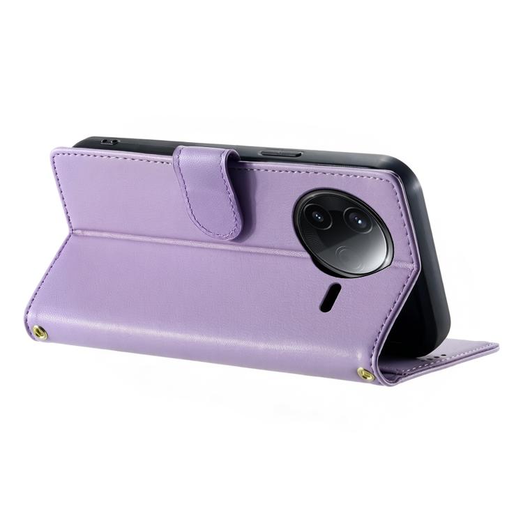 For Redmi K80 / K80 Pro / Poco F7 Pro Cute Cats Magnetic Closure Vegan Leather Phone Case with Strap
