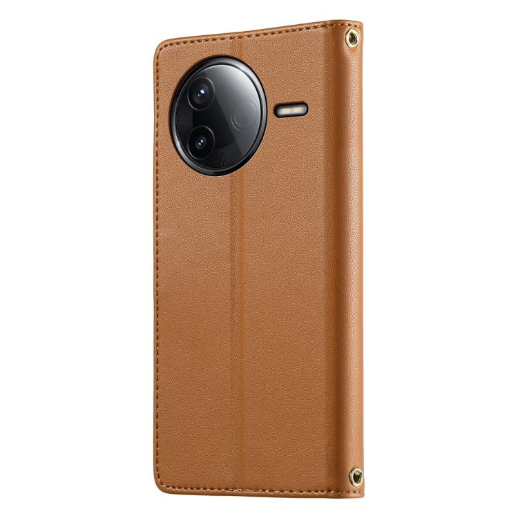 For Redmi K80 / K80 Pro / Poco F7 Pro Cute Cats Magnetic Closure Vegan Leather Phone Case with Strap