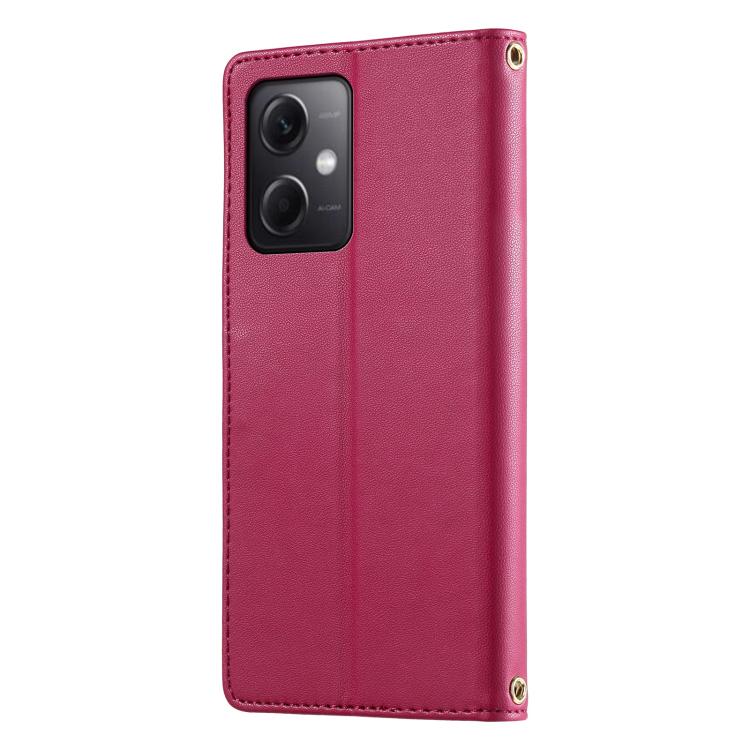 For Redmi Note 12 5G Global / Poco X5 Cute Cats Magnetic Closure Vegan Leather Phone Case with Strap