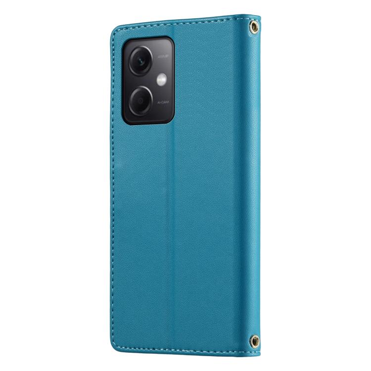 For Redmi Note 12 5G Global / Poco X5 Cute Cats Magnetic Closure Vegan Leather Phone Case with Strap