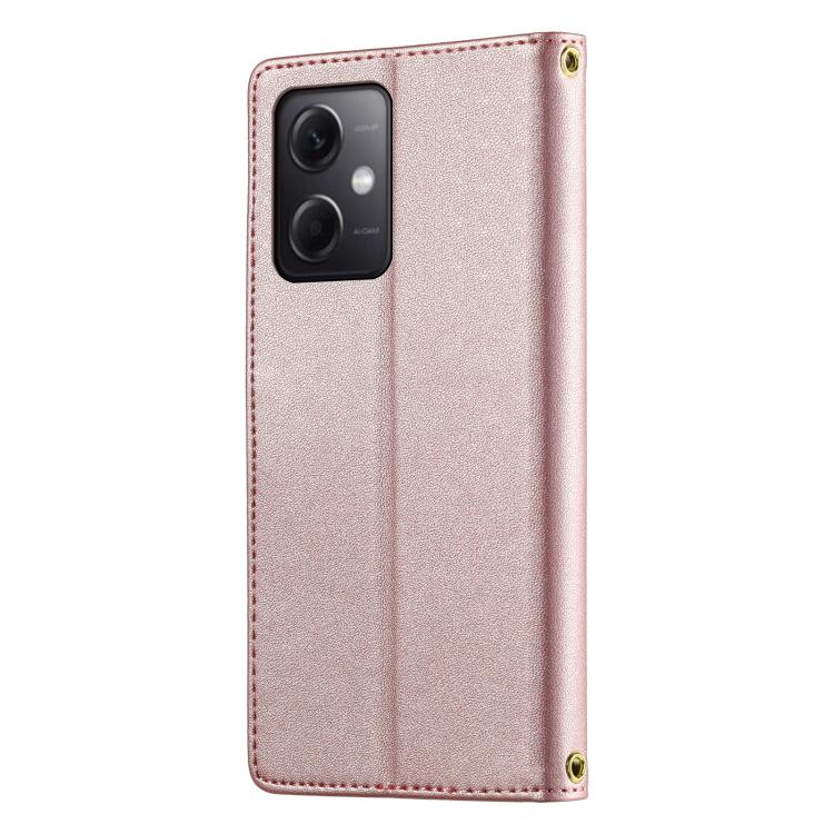 For Redmi Note 12 5G Global / Poco X5 Cute Cats Magnetic Closure Vegan Leather Phone Case with Strap