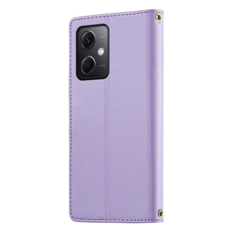 For Redmi Note 12 5G Global / Poco X5 Cute Cats Magnetic Closure Vegan Leather Phone Case with Strap