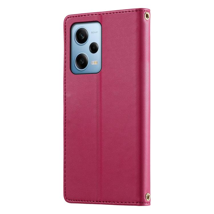 For Redmi Note 12 Pro 5G Global / Speed Cute Cats Magnetic Closure Vegan Leather Phone Case with Strap