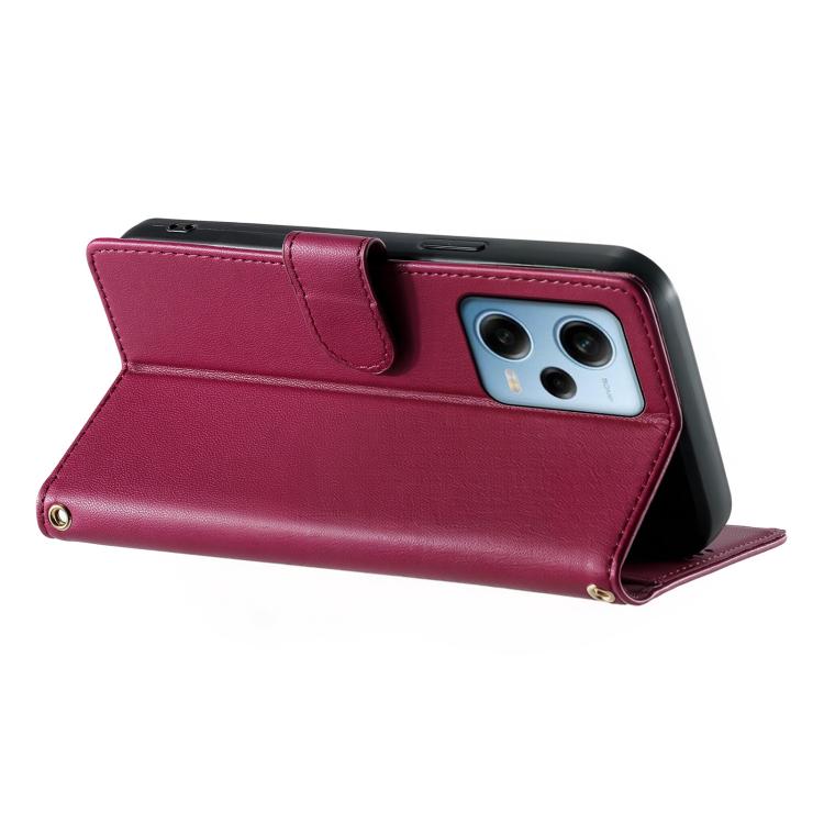 For Redmi Note 12 Pro 5G Global / Speed Cute Cats Magnetic Closure Vegan Leather Phone Case with Strap