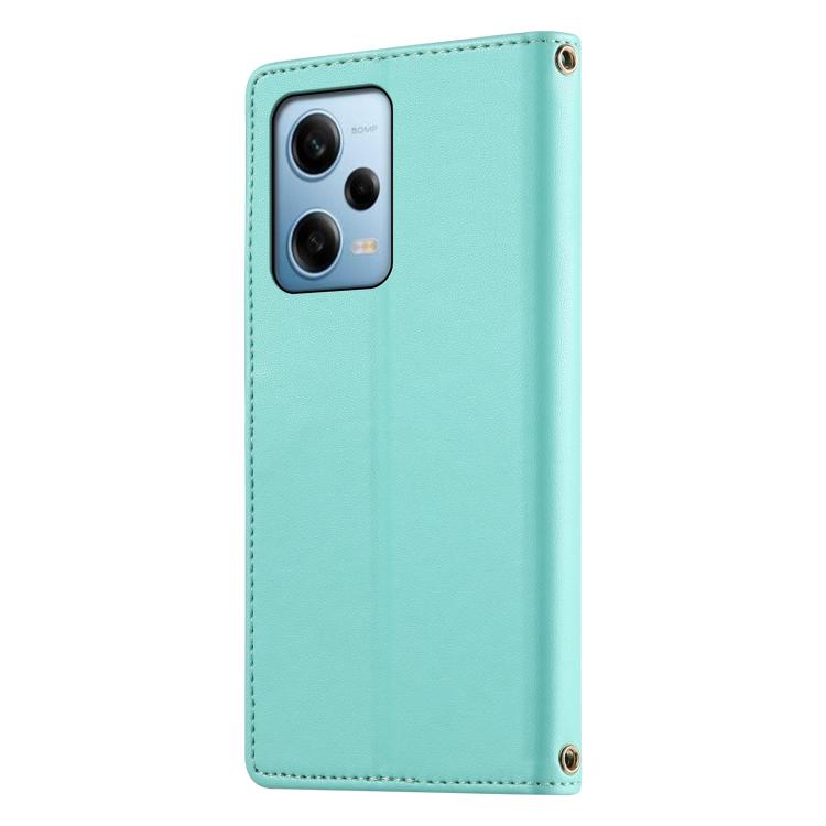 For Redmi Note 12 Pro 5G Global / Speed Cute Cats Magnetic Closure Vegan Leather Phone Case with Strap