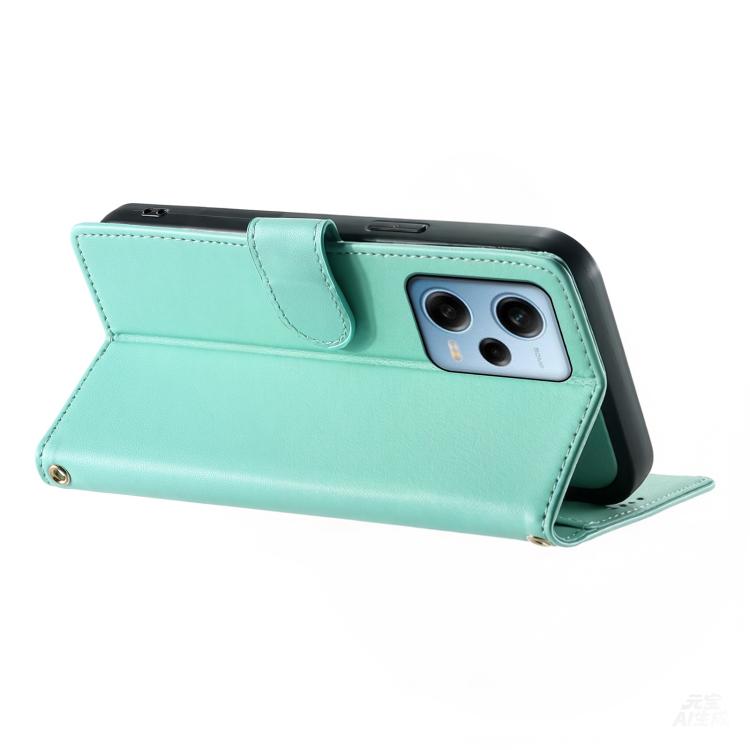 For Redmi Note 12 Pro 5G Global / Speed Cute Cats Magnetic Closure Vegan Leather Phone Case with Strap