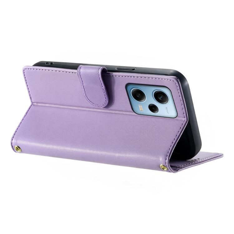For Redmi Note 12 Pro 5G Global / Speed Cute Cats Magnetic Closure Vegan Leather Phone Case with Strap